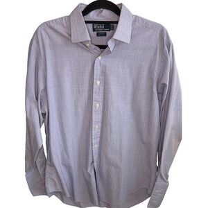 Polo By Ralph‎ Lauren Philip Button Down Shirt Men's 16.5 Blue Plaid Cotton